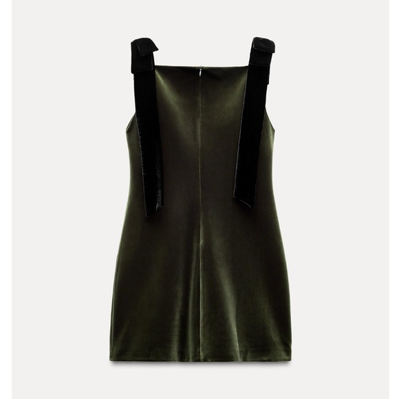 Zara VELVET BOWS DRESS - Picture 4 of 6